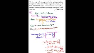 VR20Numerical example on quantity of seepage loss [upl. by Kooima]