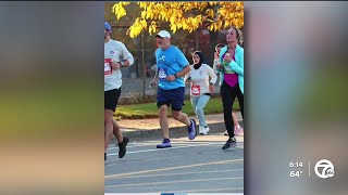 Runner in Detroit Free Press marathon survives heart attack during the race [upl. by Kavanagh]