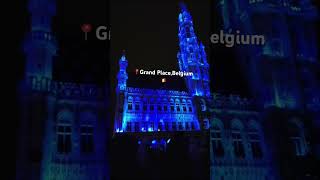 Amazing light show at Brussels🇧🇪beautifulview grandplace newyearlightshow [upl. by Yelwah]