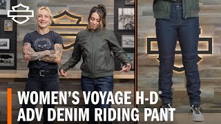 HarleyDavidson Womens Voyage ADV Denim Riding Pant Overview [upl. by Ahseenal]