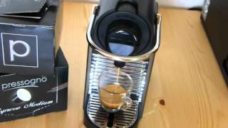 Pressogno Kaffeekapseln in der Nespresso Pixie Maschine von Krups [upl. by Richela]