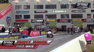 Scott White Pro Stock Motorcycle 868 NDRC Round 1 Sydney [upl. by Veronike]