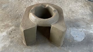 Most beautiful clay stove  clay mud oven How to build a wood stove smoke free  DIY wood stove [upl. by Anelehs]