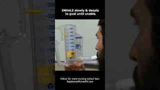 Incentive Spirometer Nursing Teaching in 21 Seconds shorts [upl. by Gerianne]