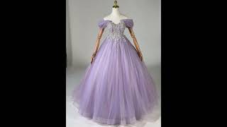 Sparkly Quinceañera Ball Gown Lavender Prom Dresses 2024 [upl. by Ahsiket]