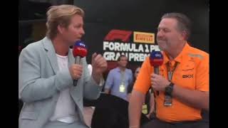 Nico Rosberg GRILLING Mclaren CEO Zak Brown ItalianGP24 [upl. by Torbart]