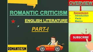 Romantic CriticismRomanticism Literary Criticism English literature  ignou meg5 [upl. by Benoite]