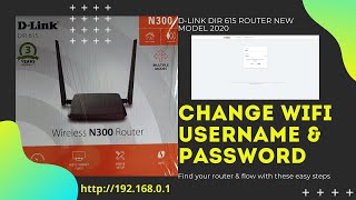 How To Change Dlink WiFi Password and Username  Dlink Router New Model DIR615  2020 [upl. by Raul]