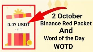 Today Binance Red Packet Code And WOTD Today 2 October 2024 Binance WOTD  Hamster Updates [upl. by Ettenan]