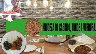 COMIDA ANGOLANA miudeza de cabrito funge e verdurao gás acabou [upl. by Adnilam944]