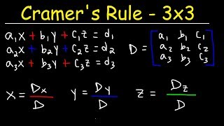 Cramers Rule  3x3 Linear System [upl. by Swec193]