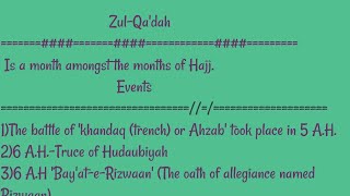 quot ZUL QADAH quot the eleventh month of islamic calendar amp its significance [upl. by Victorine836]