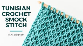 Tunisian Crochet Smock Stitch You wont believe how easy it is  TUNISIAN CROCHET FOR BEGINNERS [upl. by Strephonn]