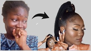 COMMENT FAIRE UN PONYTAIL AVEC POSTICHE SUR CHEVEUX CRÉPUS   SLEEK PONYTAIL  BIBIampVICKY [upl. by Yevi]