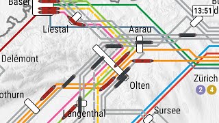 SBB LiniennetzEvolution du réseau CFF [upl. by Sialac]