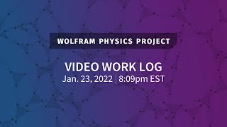 Wolfram Physics Project Video Work Log Sunday Jan 23 2022 Part 2 [upl. by Hpesojnhoj]