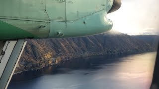 FJORD LANDING  ØrstaVolda Widerøe Dash 8100 [upl. by Eerihs]