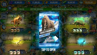 WOOLLY MAMMOTH PACK GHOST TORO BLUE BUMPY LEVEL 40 TOURNAMENT  JURASSIC WORLD THE GAME [upl. by Imiaj]