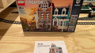 Awesome LEGO Corner Bookshop Modular Instructions By Brickative [upl. by Goltz907]