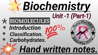 Biomolecules  Carbohydrates  Classification Of Carbohydrates  Functions B Pharma 2nd Semester [upl. by Gregrory]