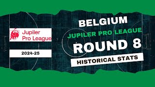 Belgium  Jupiler Pro League Stats Round 8 202425  Historical Stats  OverGolStats [upl. by Wrdna]