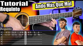 Ando Más Que Mal  Eslabón Armado  Requinto  Tutorial  Como tocar en Guitarra Con TABS [upl. by Aisanahta]