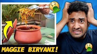 MAGGIE BIRIYANI amp WORST INDIAN STREET FOODS🤮 [upl. by Godewyn]