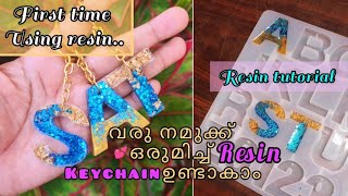 First time using RESIN 💙 Resin tutorial for beginners resin keychain makingcraftwiththanz [upl. by Nniuqal]