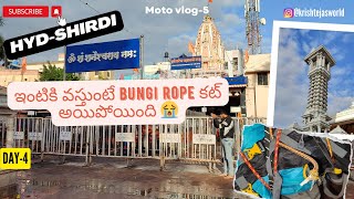 Bungi rope కట్ అయిపోయింది 😭 HydShirdi Day4  Final vlog of trip MotoVlog [upl. by Birck970]