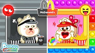 Não Sinta Ciúmes do Arcoíris McDonalds🌈 Crianças brincam com o desafio Pop It  Desenhos Animados [upl. by Florri860]