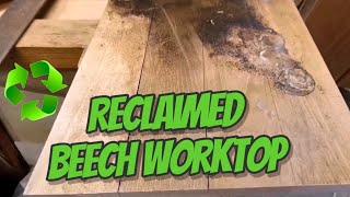 Reclaimed Beech Worktop  Episode 7  Reclaimed Wood countertop woodworking [upl. by Eseer495]