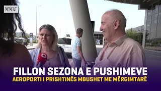 Fillon sezona e pushimeve aeroporti i Prishtinës mbushet me mërgimtarë [upl. by Lemieux]