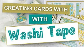 CARD MAKING ideas with WASHI TAPES  Easy washi tape card making designs  Card making tutorial 2023 [upl. by Llerdna]