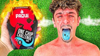 I Ate the NEW Worlds Spiciest Chip  2022 One Chip Challenge [upl. by Liw547]