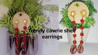 DIY craft of cowrie shell earring  painting them with nailpaint  for girls [upl. by Tsiuqram]