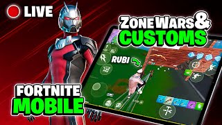 🔴 Fortnite MOBILE Live  iOS Customs amp Zone Wars 😎 How to Play  Get Fortnite on iOS  SEASON 3 [upl. by Ayar]