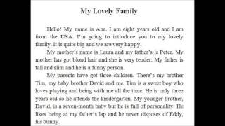 My Lovely Family  Beginner Reading Text [upl. by Robb246]