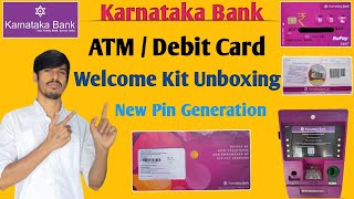 Karnataka Bank ATM card Welcome Kit Unboxing Karnataka Bank ATM Debit Card Pin Generation process [upl. by Gena]