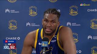 Kevon Looney Postgame Interview  Golden State Warriors beat Portland Trail Blazers 10092 [upl. by Aihselat]