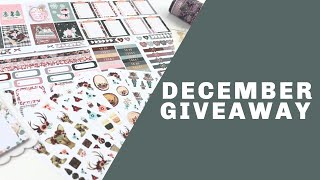 🎄❄️December 2024 Planner Society Giveaway Planner Stickers Washi and More [upl. by Randy]