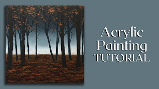 Acrylic Painting Tutorial  Autumn Forest [upl. by Nilauqcaj]