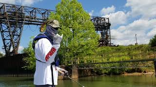 FISHING HIWASSEE RIVER CALHOUN TN OLD BOWATER PLANT MOSTLY ABANDONED [upl. by Marron]