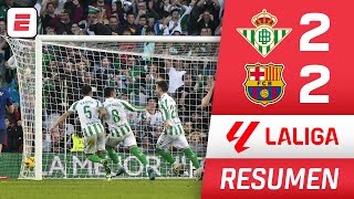 RESUMEN BETIS y BARCELONA empataron 22 GOLAZO de taquito de DIAO sobre la hora  La Liga [upl. by Dnomder]