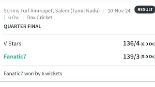 V STARS VS FANATIC 7 🔥 QUARTER FINALS MATCH  AVENGERS WAR OF CHAMPIONS TROPHY  SCRIMS TURF SALEM [upl. by Eelyrehc406]