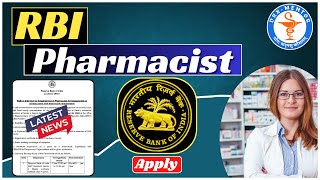 Pharmacist Vacancy Notification 2024  Pharmacist post at RBI  RBI Pharmacist 2024 drxmentor [upl. by Fulbert734]