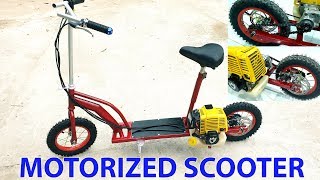 Build a Motorized Scooter at home  Using 4stroke Engine  Tutorial [upl. by Almira]