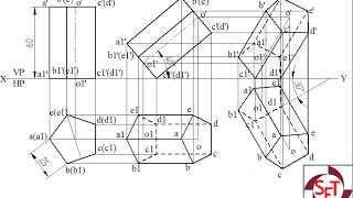 Projection of a pentagonal prism using Solid Edge [upl. by Nigel]