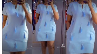 How to sew a shift dress with tassel and inseam pockets [upl. by Manas450]