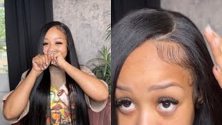 GLUELESS WIG INSTALL BEHIND THE HAIRLINE [upl. by Ettenajna]