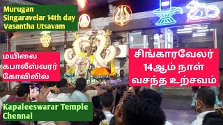 MuruganSingaravelar Vasantha Utsavam  14th day Kapaleeswarar Temple  சிங்காரவேலர் வசந்த உற்சவம் [upl. by Lucretia]